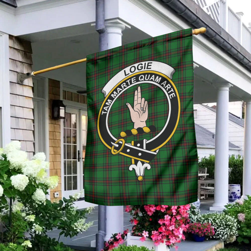 Logie Tartan Flag with Family Crest - Tartan Vibes Clothing