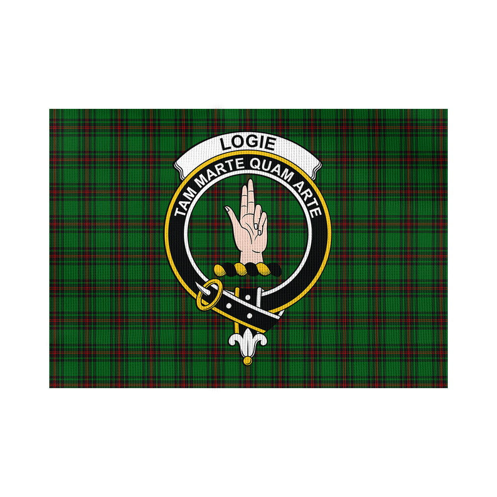 Logie Tartan Flag with Family Crest - Tartan Vibes Clothing