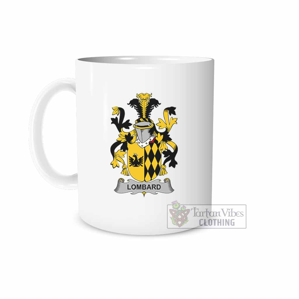Lombard Irish Clan Coat of Arms Ceramic Mug White - 2D-tartanvibesclothing