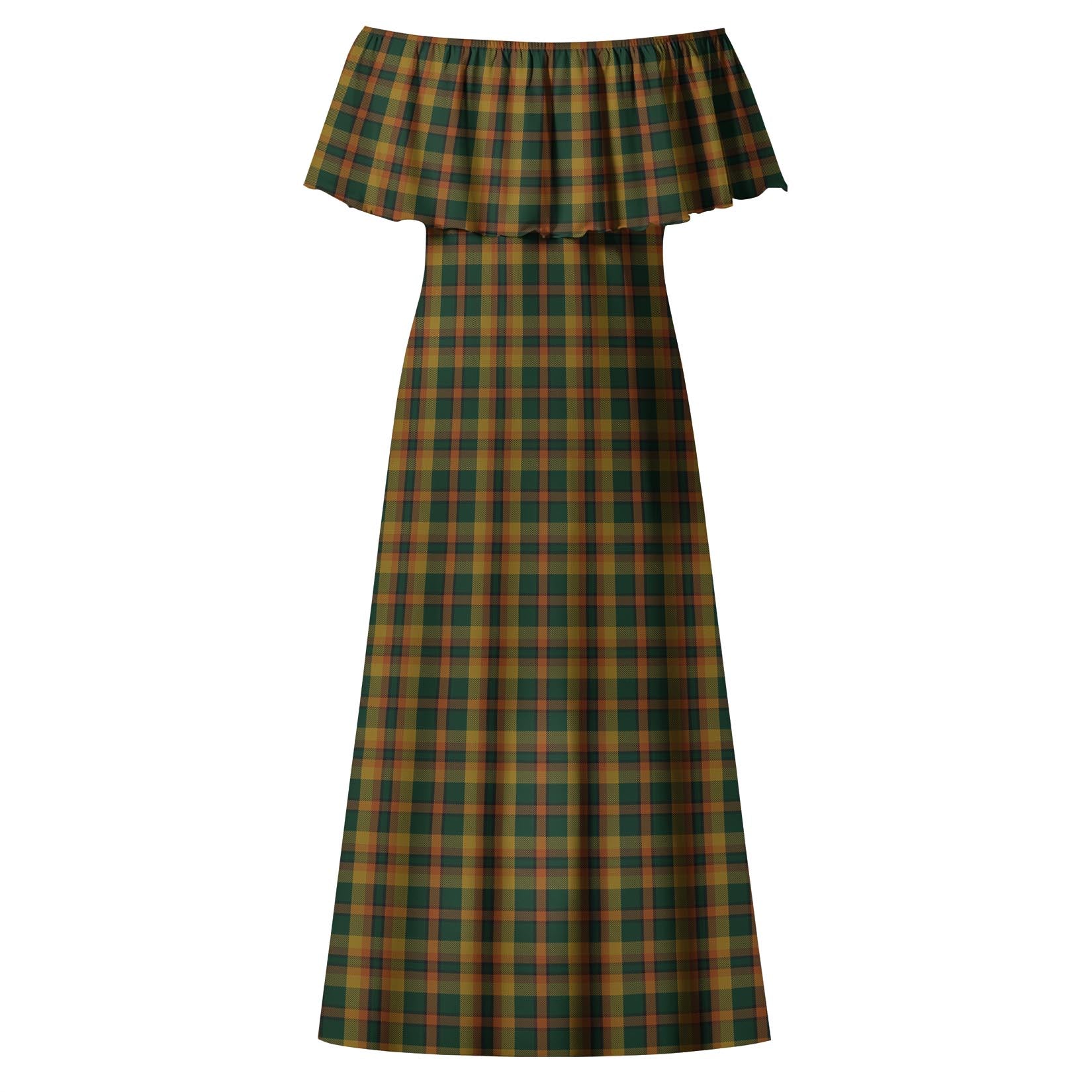 Londonderry (Derry) County Ireland Tartan Off Shoulder Long Dress - Tartanvibesclothing