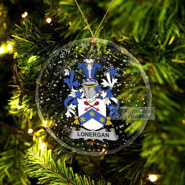 Lonergan Irish Clan Christmas Glass Ornament with Coat of Arms