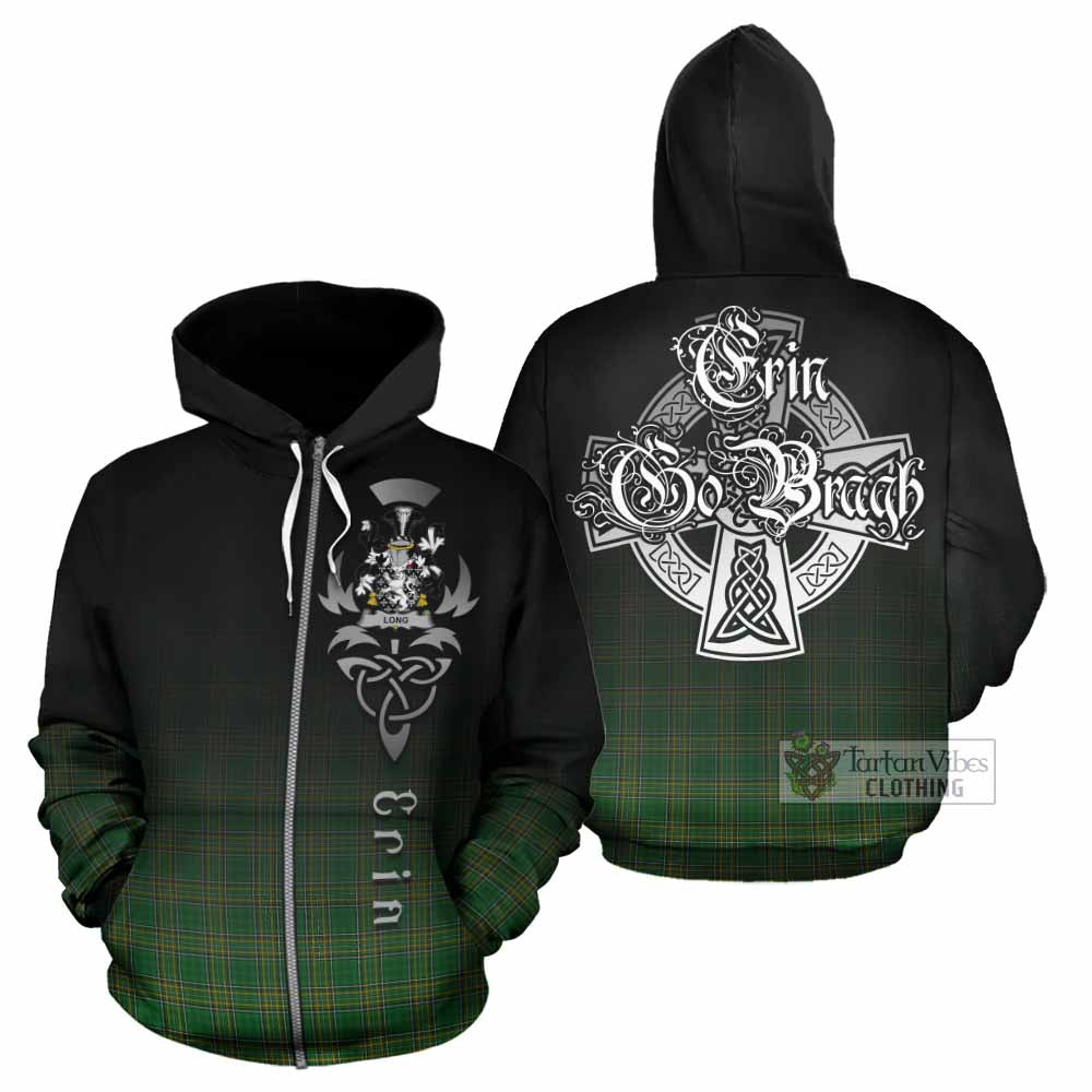 Long Irish Clan Hoodie with Coat of Arms Erin Go Bragh Celtic Inspired Zip Hoodie - Tartan Vibes Clothing