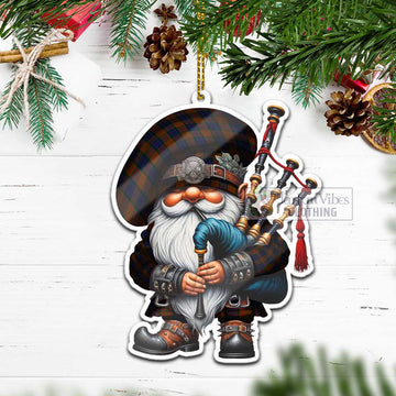 Longford County Ireland Tartan Bagpiper Gnome Christmas Ornament