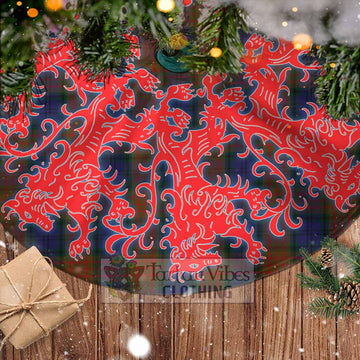 Longford County Ireland Tartan Christmas Tree Skirt Lion Rampant Style