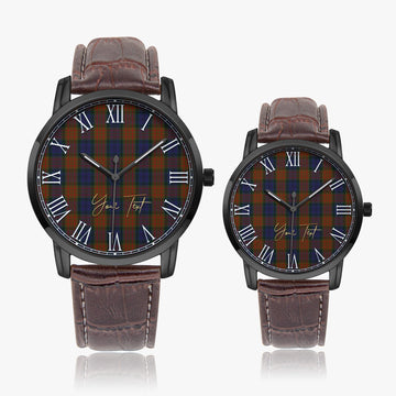 Longford County Ireland Tartan Personalized Your Text Leather Trap Quartz Watch - Tartan Vibes Clothing