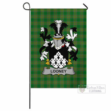 Looney Irish Clan Tartan Flag with Coat of Arms