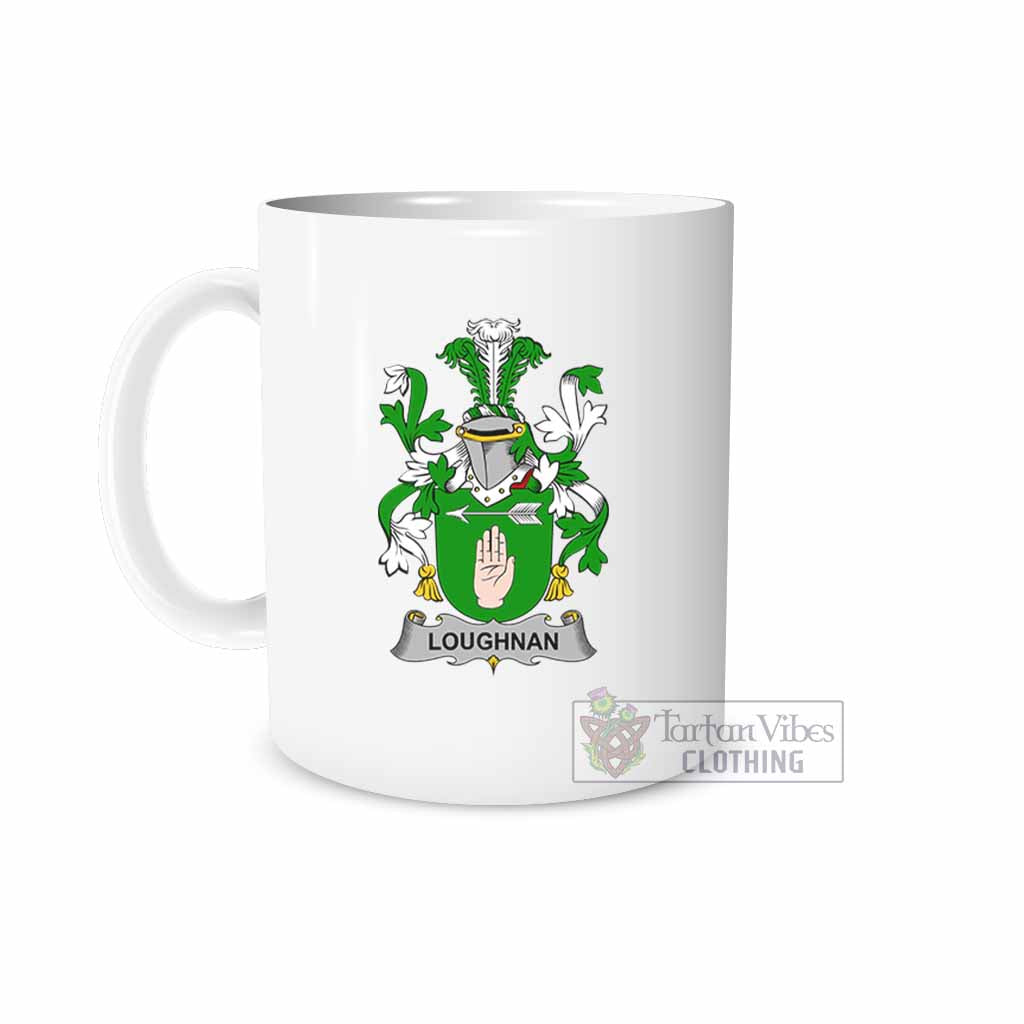 Tartan Vibes Clothing Loughnan Irish Clan Coat of Arms Ceramic Mug