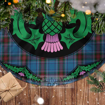 Louth County Ireland Tartan Christmas Tree Skirt Scottish Thistle Style