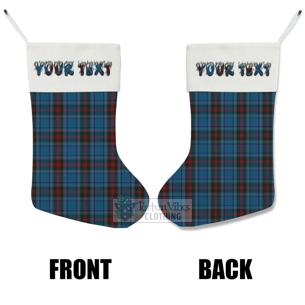 Tartan Vibes Clothing Louth County Ireland Tartan Christmas Stocking with Personalized Text