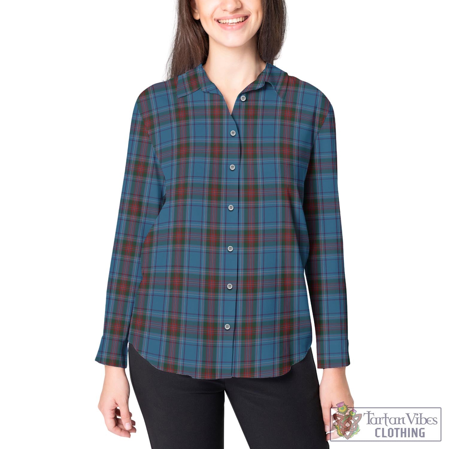 Louth County Ireland Tartan Womens Casual Shirt