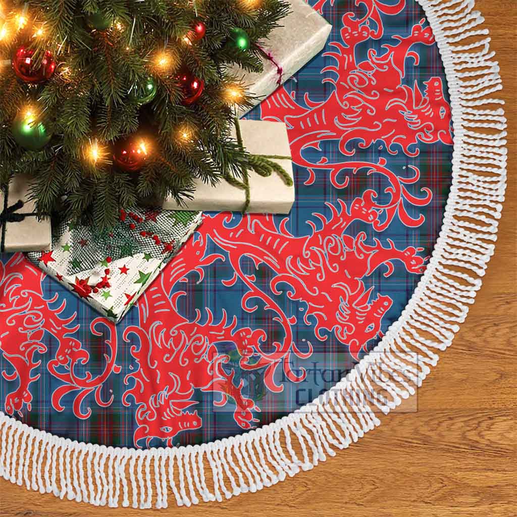 Louth County Ireland Tartan Christmas Tree Skirt Lion Rampant Style - Tartan Vibes Clothing