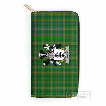 Lovett Irish Clan Tartan Women's Leather Wallet with Coat of Arms One Size 19.7*10.5*3.5 cm - Tartan Vibes Clothing