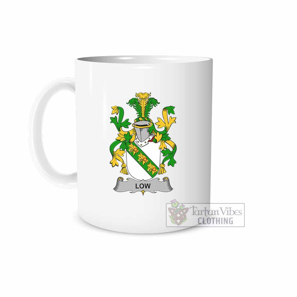 Low Irish Clan Coat of Arms Ceramic Mug White - 2D-tartanvibesclothing