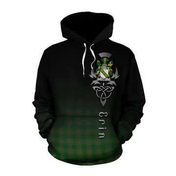 Low Irish Clan Cotton Hoodie with Coat of Arms Erin Go Bragh Celtic Inspired Pullover Hoodie XS - Tartan Vibes Clothing