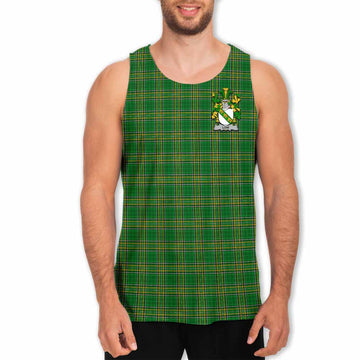 Low Irish Clan Tartan Men's Tank Top with Coat of Arms