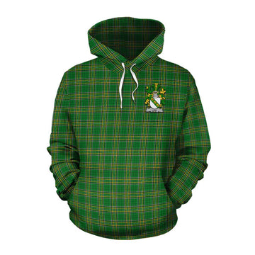 Low Irish Clan Tartan Cotton Hoodie with Coat of Arms Pullover Hoodie XS - Tartan Vibes Clothing