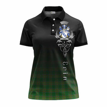 Lowe Irish Clan Women's Polo Shirt with Coat of Arms Erin Go Bragh Celtic Inspired Women - Tartan Vibes Clothing