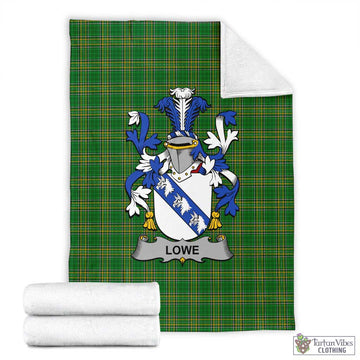 Lowe Irish Clan Tartan Blanket with Coat of Arms X-Large 59 x 79 inches 150 x 200 cm - Tartan Vibes Clothing