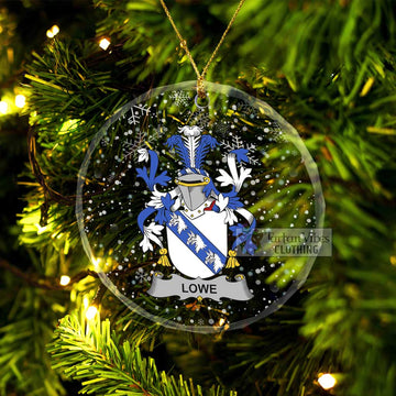 Lowe Irish Clan Christmas Glass Ornament with Coat of Arms Transparent Glass Circle - 2D-tartanvibesclothing