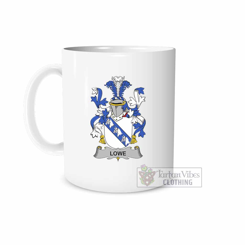 Lowe Irish Clan Coat of Arms Ceramic Mug White - 2D-tartanvibesclothing