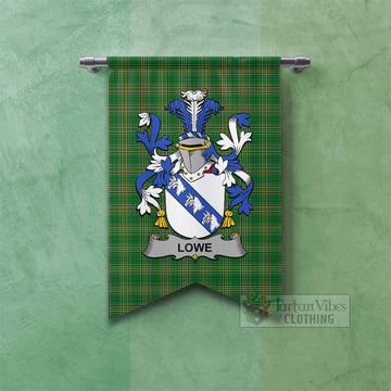 Lowe Irish Clan Tartan Gonfalon, Tartan Banner with Coat of Arms Fishtail - Tartan Vibes Clothing
