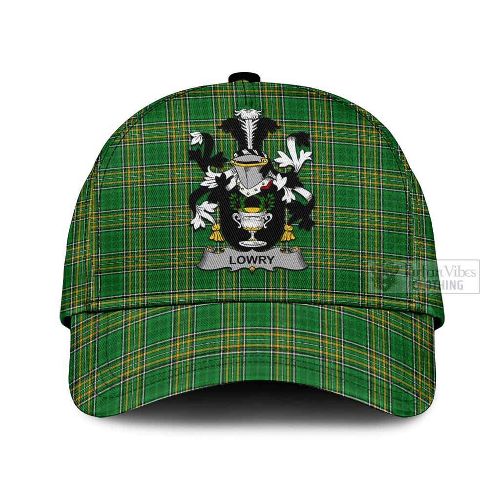 Tartan Vibes Clothing Lowry Irish Clan Tartan Classic Cap with Coat of Arms