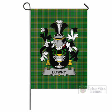 Lowry Irish Clan Tartan Flag with Coat of Arms