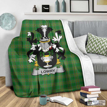 Lowry Irish Clan Tartan Blanket with Coat of Arms