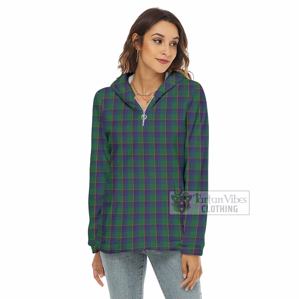 Tartan Vibes Clothing Lowry Tartan Women's Borg  Half Zip Fleece Hoodie