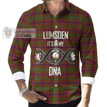 Lumsden Tartan Long Sleeve Button Shirt with Family Crest DNA In Me Style