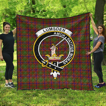 Lumsden Tartan Quilt with Family Crest