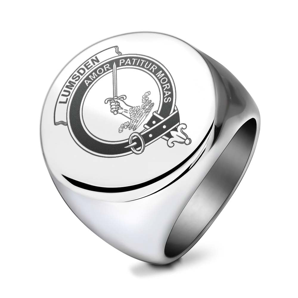 Tartan Vibes Clothing Lumsden Clan Crest Engraved Ring