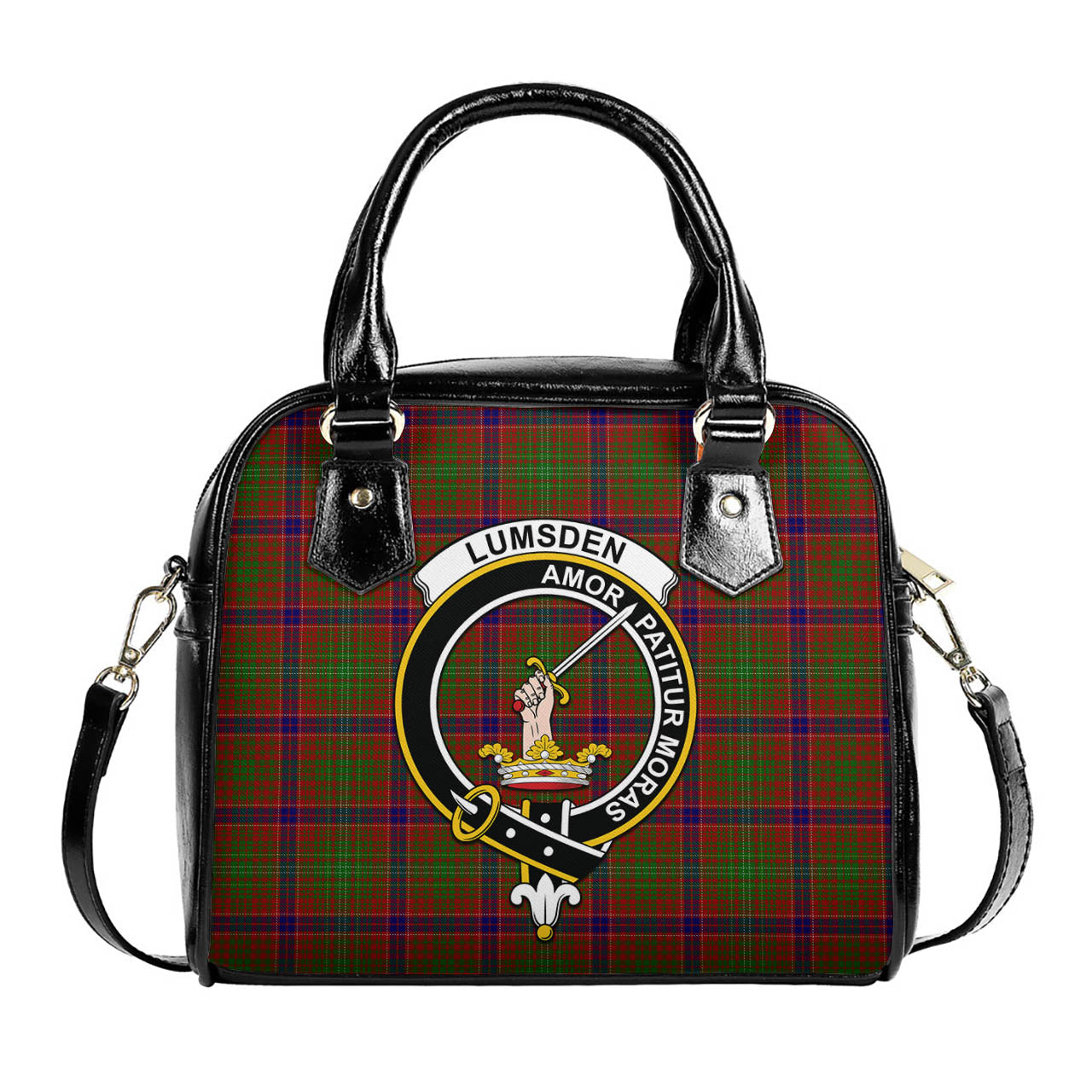 Lumsden Tartan Shoulder Handbags with Family Crest One Size 6*25*22 cm - Tartanvibesclothing