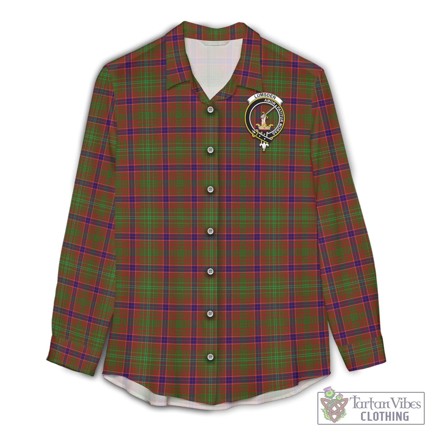 Tartan Vibes Clothing Lumsden Tartan Womens Casual Shirt with Family Crest