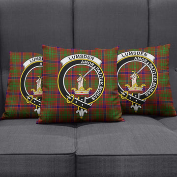 Lumsden Tartan Pillow Cover with Family Crest