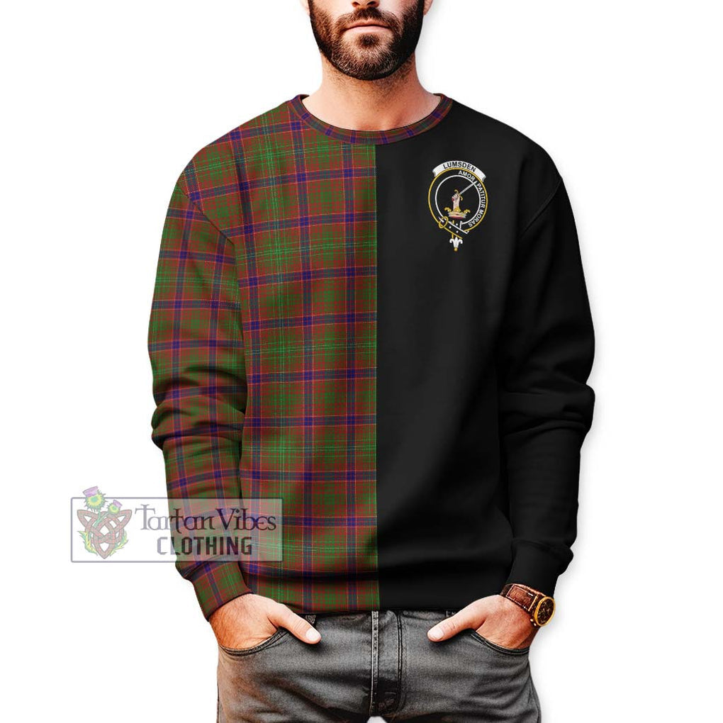 Lumsden Tartan Sweatshirt with Family Crest and Half Of Me Style Unisex - Tartanvibesclothing Shop