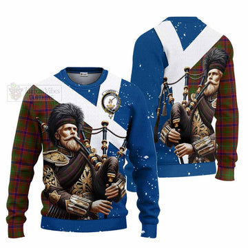 Lumsden Tartan Knitted Sweater with Family Crest Scottish Bagpiper Vibes Unisex - Tartan Vibes Clothing