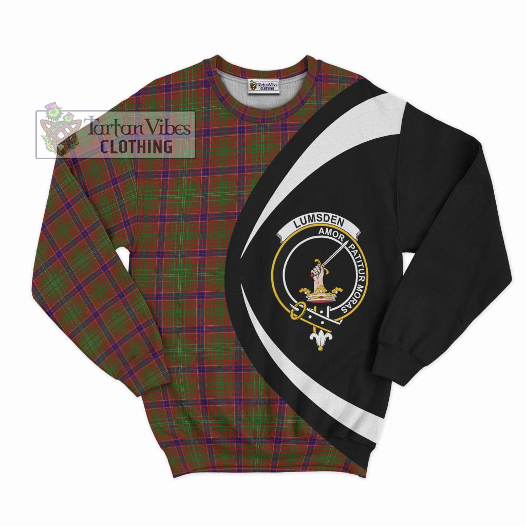 Lumsden Tartan Sweatshirt with Family Crest Circle Style Unisex - Tartan Vibes Clothing