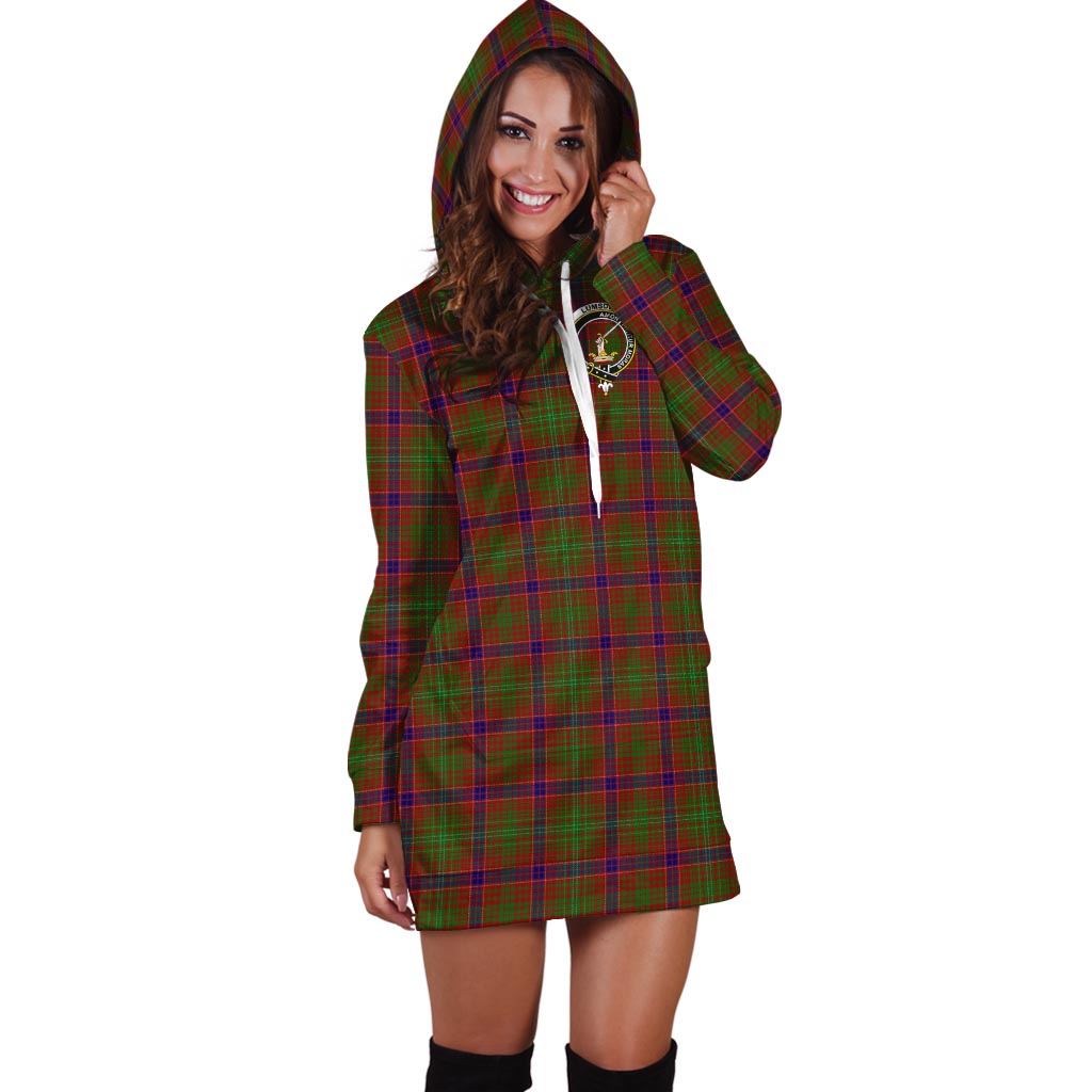 Lumsden Tartan Hoodie Dress with Family Crest - Tartan Vibes Clothing