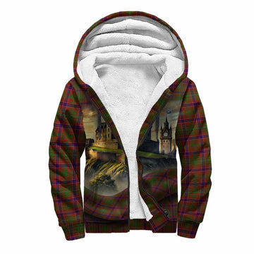 Lumsden Tartan Family Crest Sherpa Hoodie with Scottish Ancient Castle Style Unisex S - Tartan Vibes Clothing
