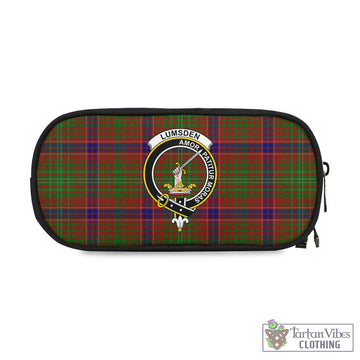 Lumsden Tartan Pen and Pencil Case with Family Crest