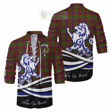 Lumsden Tartan Ghillie Kilt Shirt with Alba Gu Brath Regal Lion Emblem