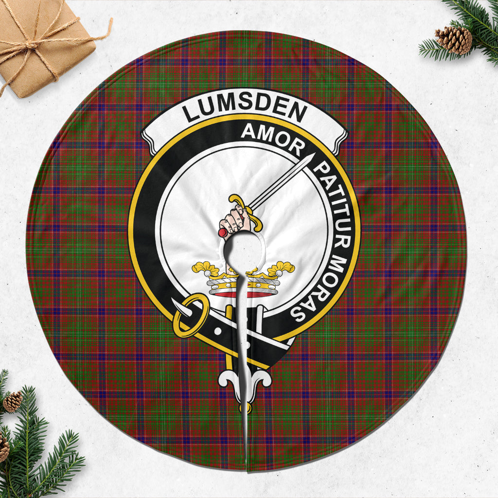 Lumsden Tartan Christmas Tree Skirt with Family Crest - Tartanvibesclothing