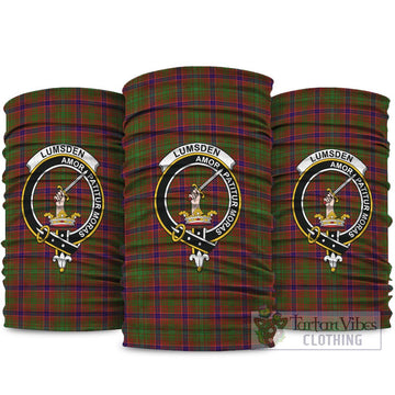 Lumsden Tartan Neck Gaiters, Tartan Bandanas, Tartan Head Band with Family Crest