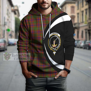 Lumsden Tartan Hoodie with Family Crest Circle Style