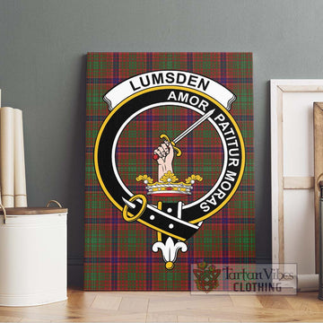 Lumsden Tartan Canvas Print Wall Art with Family Crest