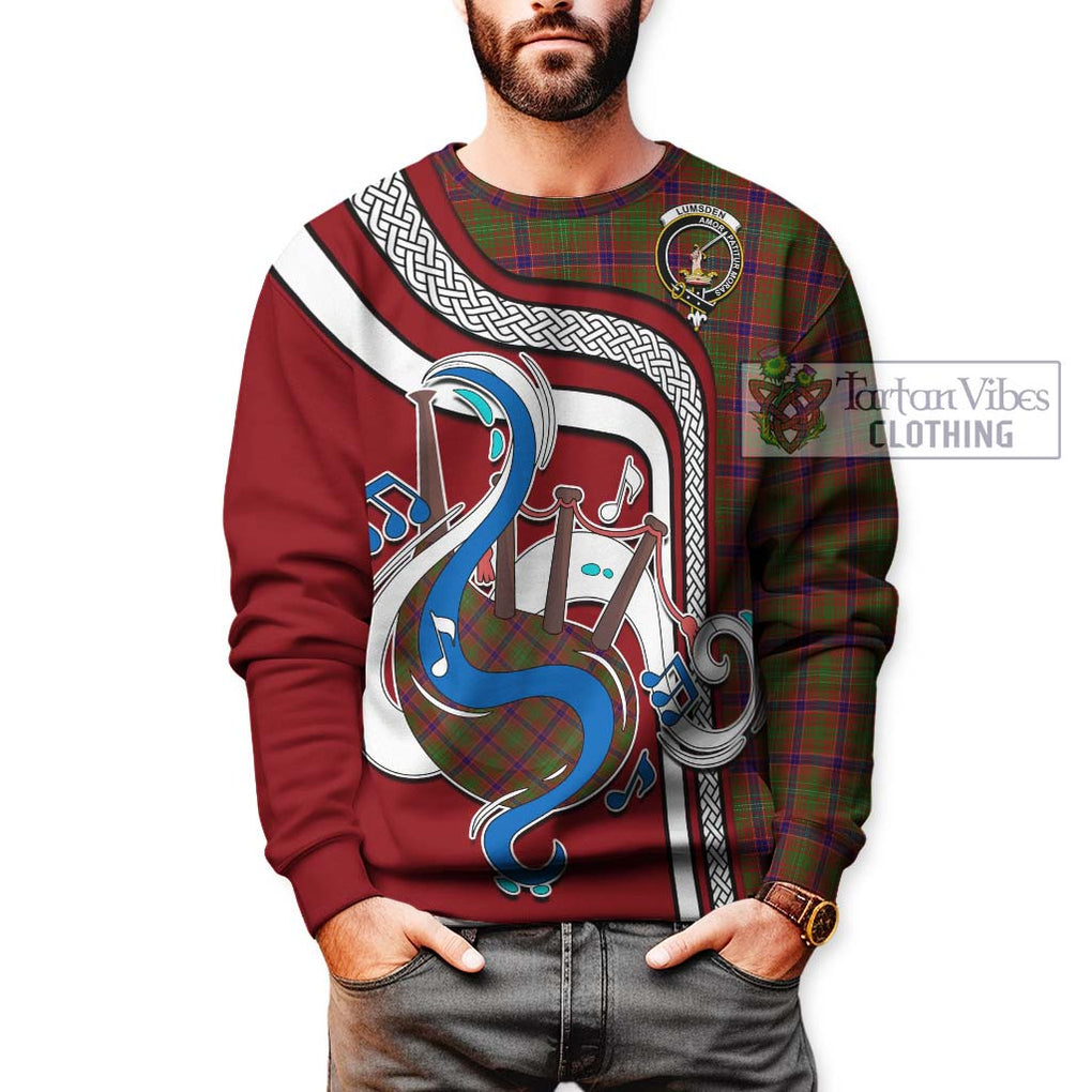 Tartan Vibes Clothing Lumsden Tartan Sweatshirt with Epic Bagpipe Style