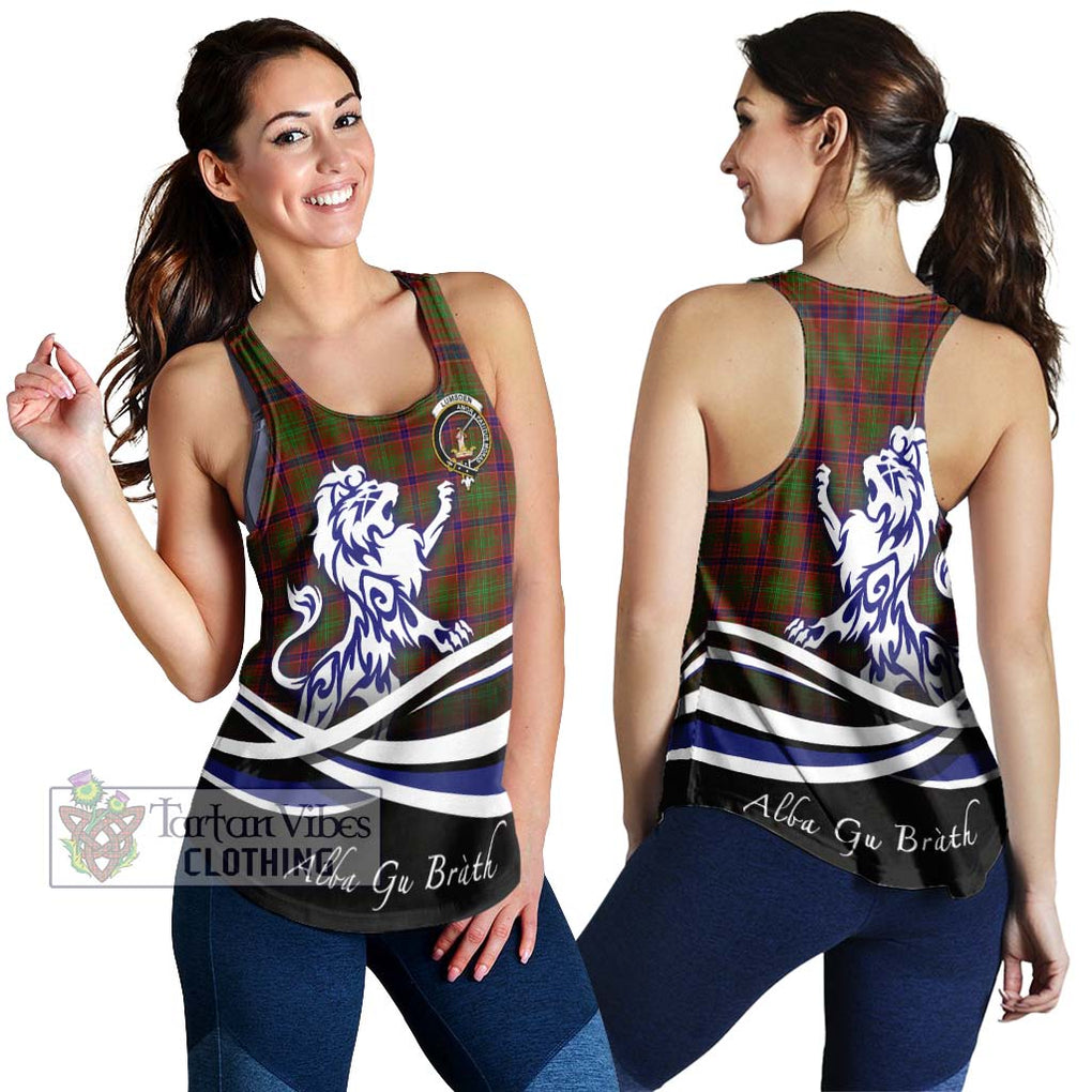 Lumsden Tartan Women's Racerback Tanks with Alba Gu Brath Regal Lion Emblem 4XL - Tartanvibesclothing Shop