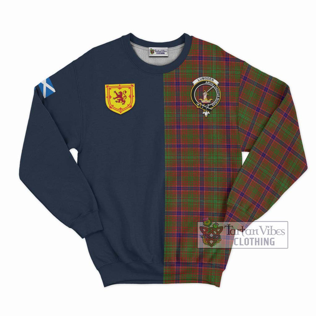 Tartan Vibes Clothing Lumsden Tartan Sweatshirt with Scottish Lion Royal Arm Half Style