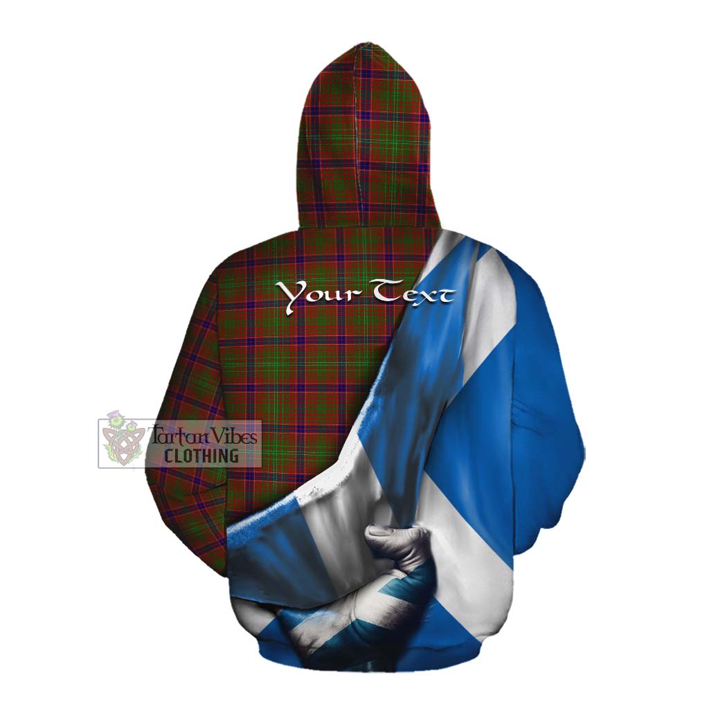 Tartan Vibes Clothing Lumsden Tartan Cotton Hoodie with Family Crest Scotland Patriotic Style